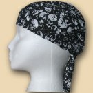 Tossed White Skulls Headwrap