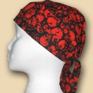 Tossed Red Skulls Headwrap