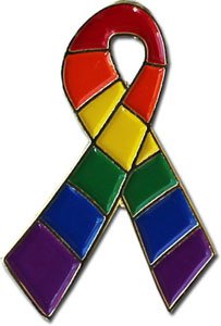Rainbow Flag Lapel Pin (Ribbon)