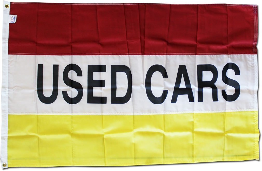 Used Cars - 3'X5' Nylon Flag (Red/White/Yellow)