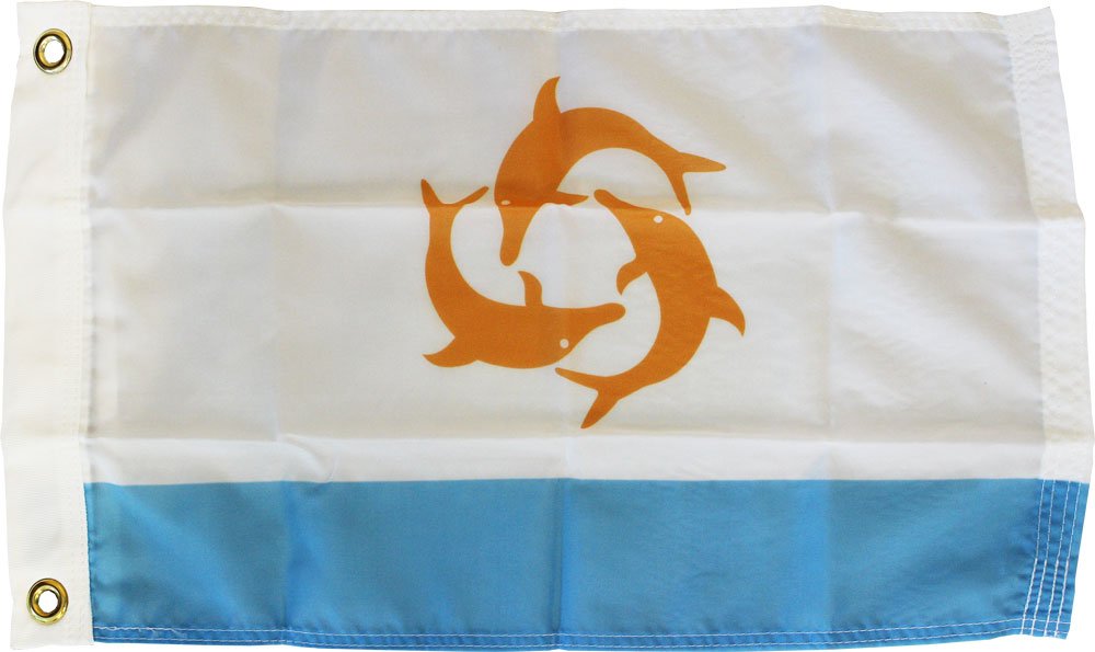 Anguilla - 12"X18" Nylon Flag (Three Dolphins)