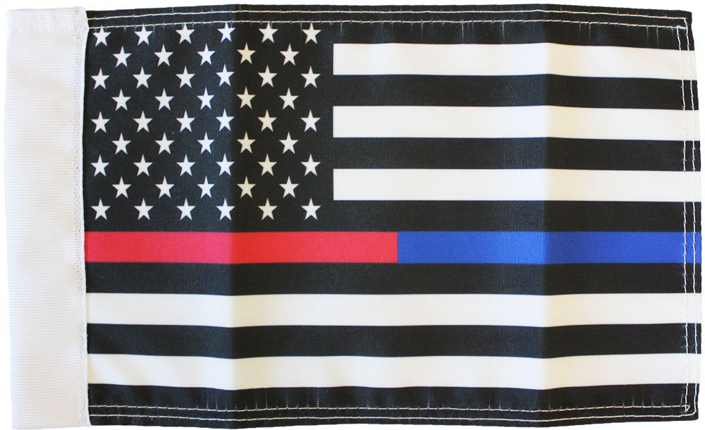 Thin Red Line Thin Blue Line (USA) Motorcycle Flag