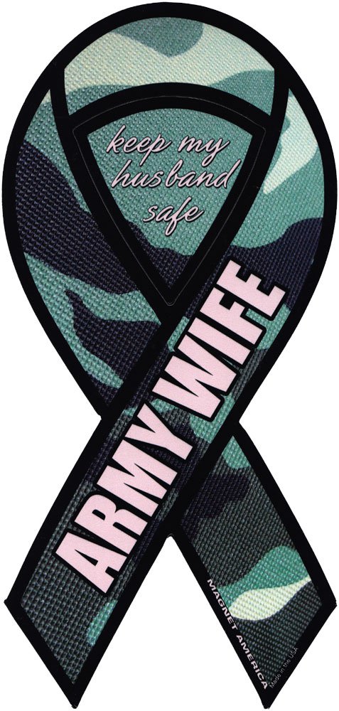Army - 4" x 8" Ribbon Magnet (Proud Wife Camo)