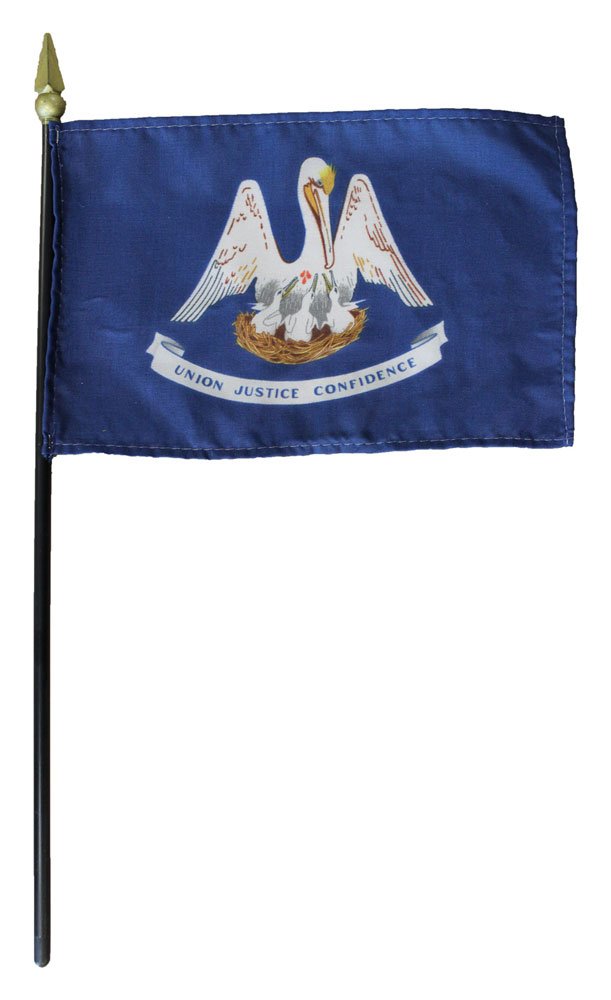 Louisiana - 4"X6" Stick Flag