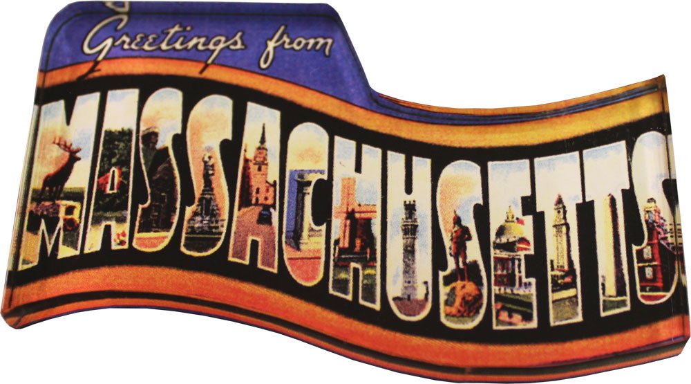 Massachusetts Acrylic Postcard Magnet