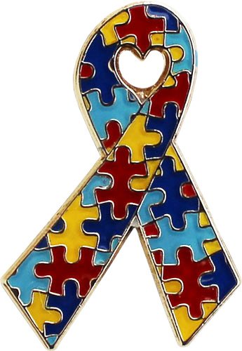 Autism Awareness Flag Lapel Pin (Ribbon)