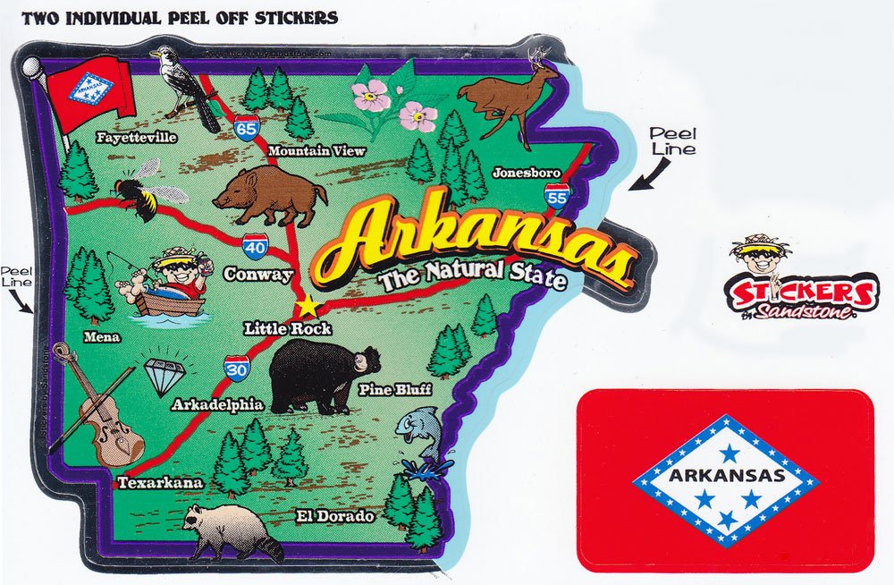 Arkansas State Map Die Cut Sticker