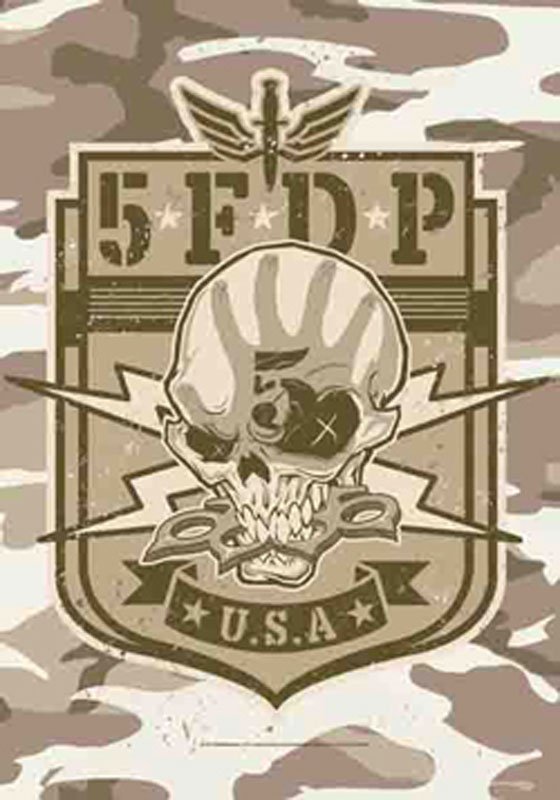 Five Finger Death Punch Textile Poster (Camo Skull)