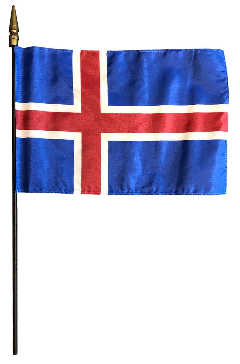 Iceland - 8"X12" Stick Flag
