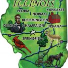 Illinois Acrylic State Map Magnet