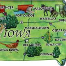 Iowa Acrylic State Map Magnet