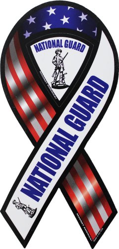 United States Army National Guard White Magnet Ribbon 4 x 8