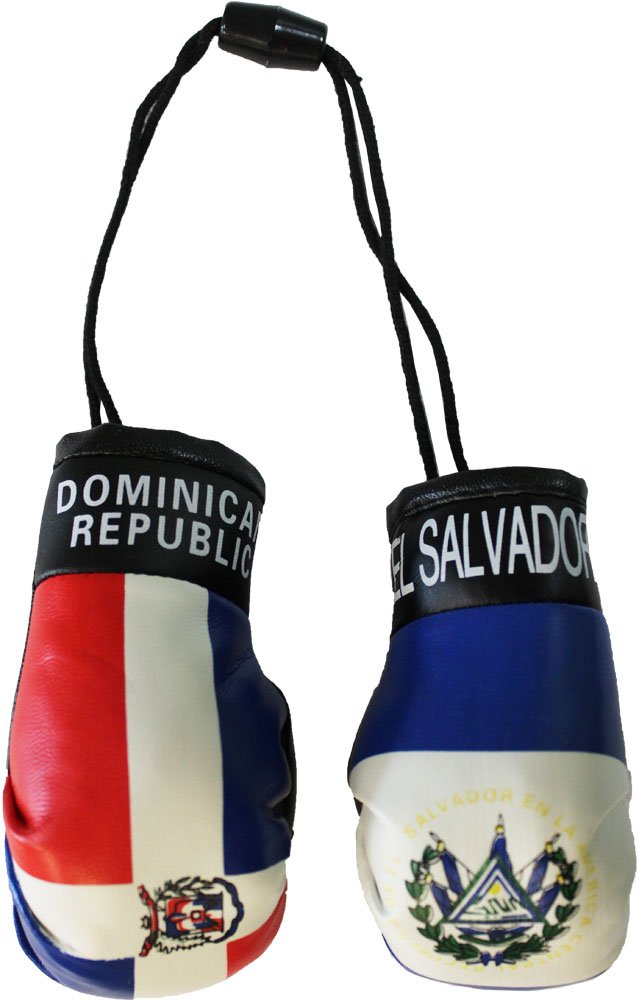 El Salvador and Dominican Republic Mini Boxing Gloves