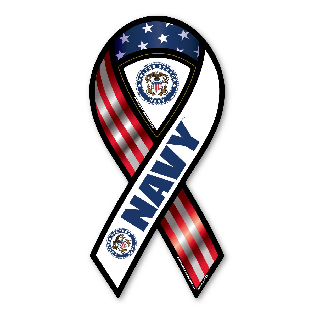Navy - 4"" x 8"" Ribbon Magnet
