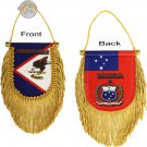 Anerican Samoa and Samoa - Double Sided Window Hanging Flag (Shield)