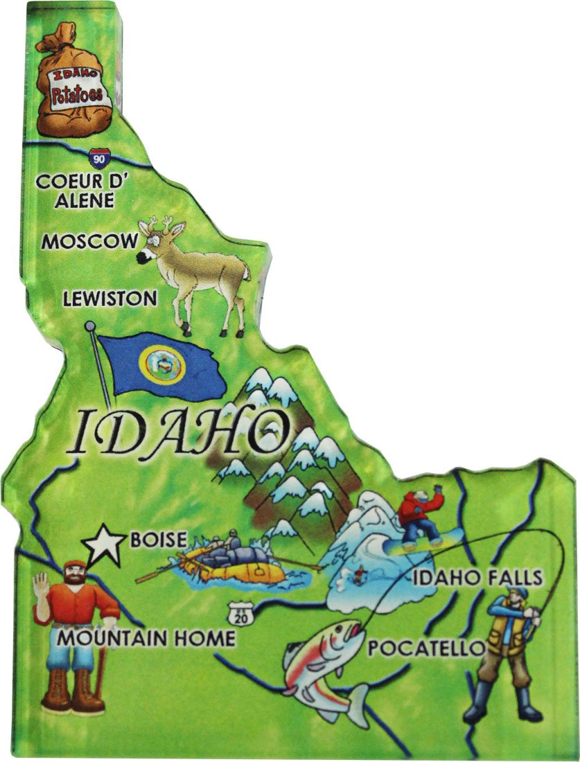 Idaho Acrylic State Map Magnet