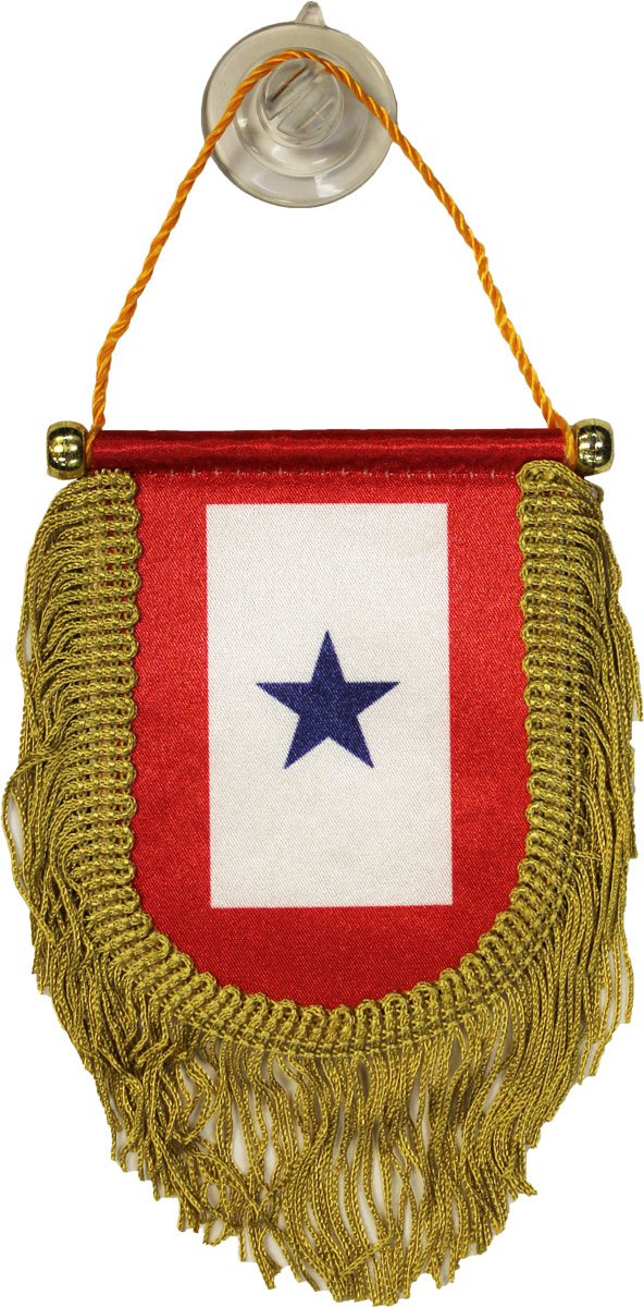 Service Banner (One Star) Window Hanging Flag (Shield)