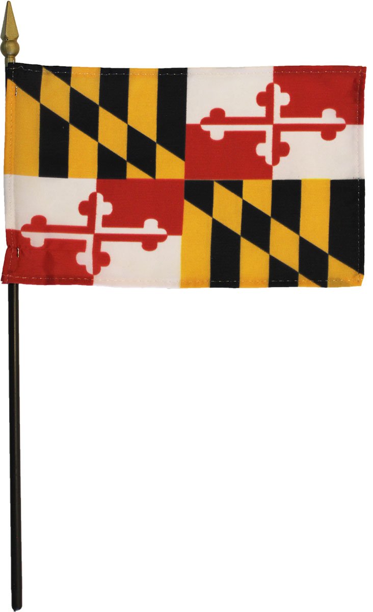 Maryland - 4"X6" Stick Flag