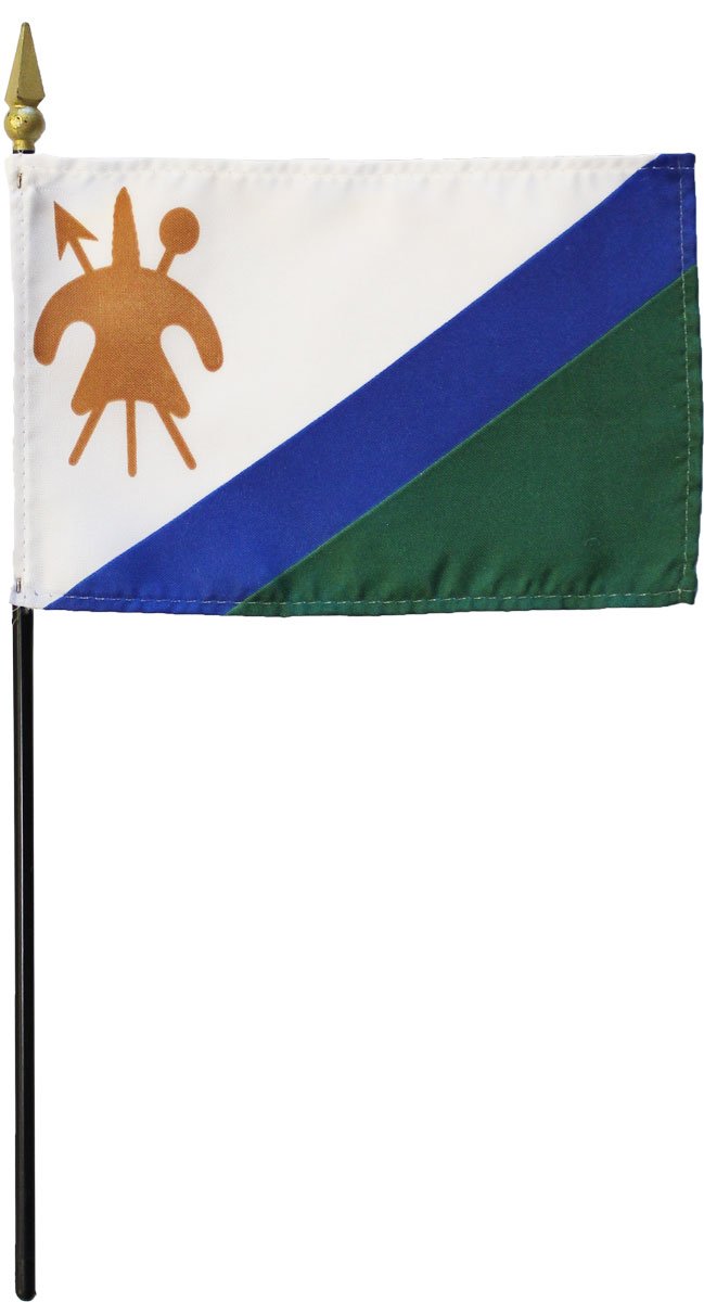 Lesotho (1987-2006) - 4"X6" Stick Flag