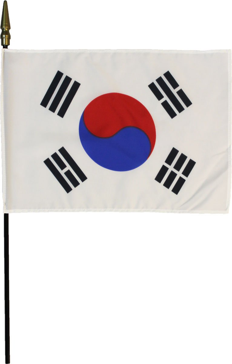 South Korea - 8"X12" Stick Flag
