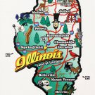 Illinois State Map Die Cut Sticker