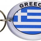 Greece Flag Oval Acrylic Keyring
