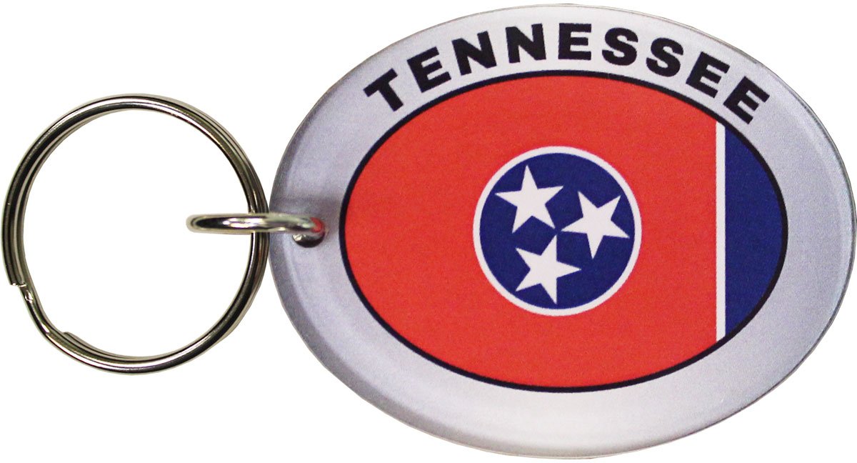 Tennessee Flag Oval Acrylic Keyring