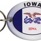 Iowa Flag Oval Acrylic Keyring