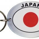 Japan Flag Oval Acrylic Keyring