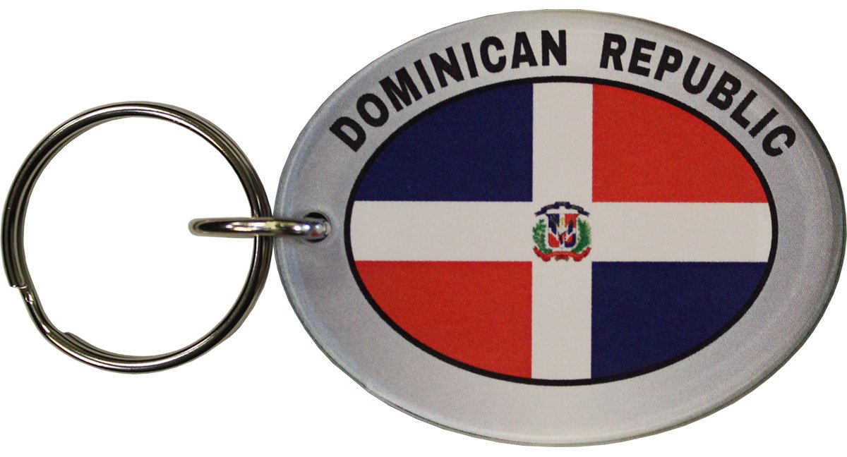 Dominican Republic Flag Oval Acrylic Keyring