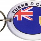 Turks and Caicos Flag Oval Acrylic Keyring