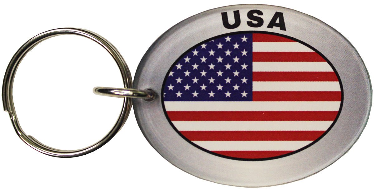 USA (United States of America) Flag Oval Acrylic Keyring