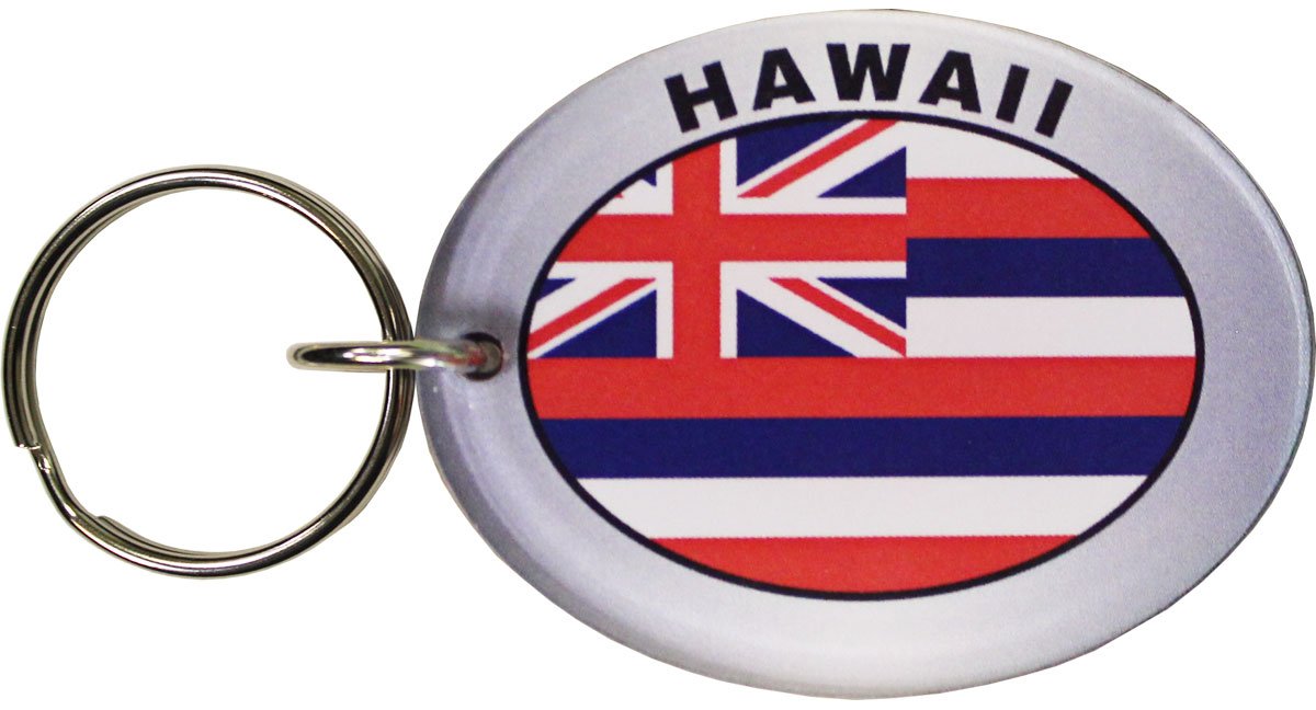 Hawaii Flag Oval Acrylic Keyring