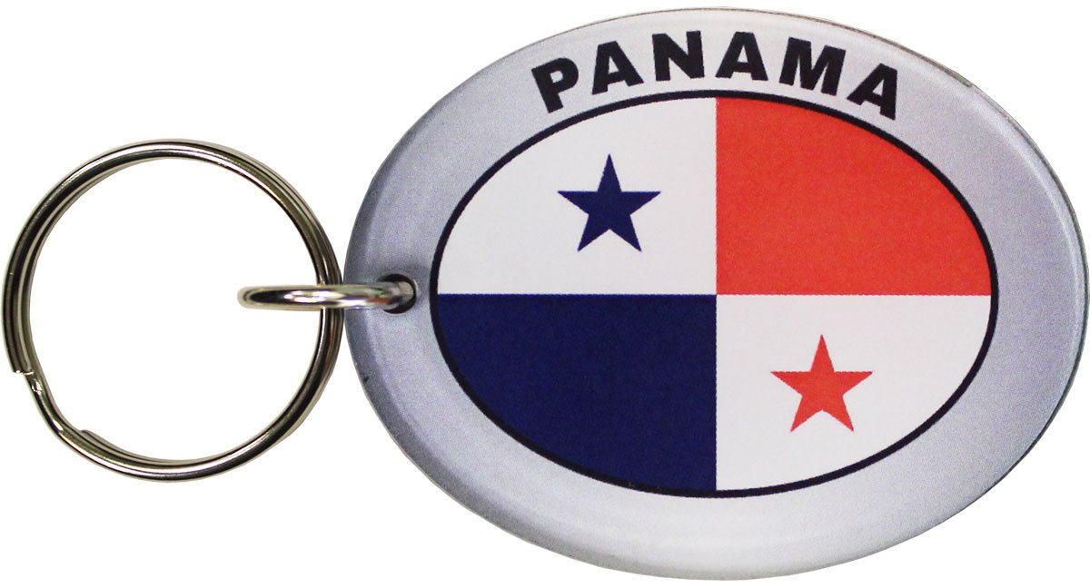 Panama Flag Oval Acrylic Keyring