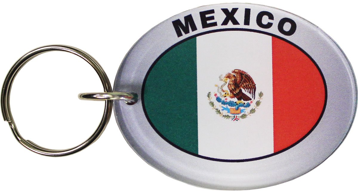 Mexico Flag Oval Acrylic Keyring