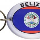 Belize Flag Oval Acrylic Keyring