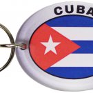 Cuba Flag Oval Acrylic Keyring