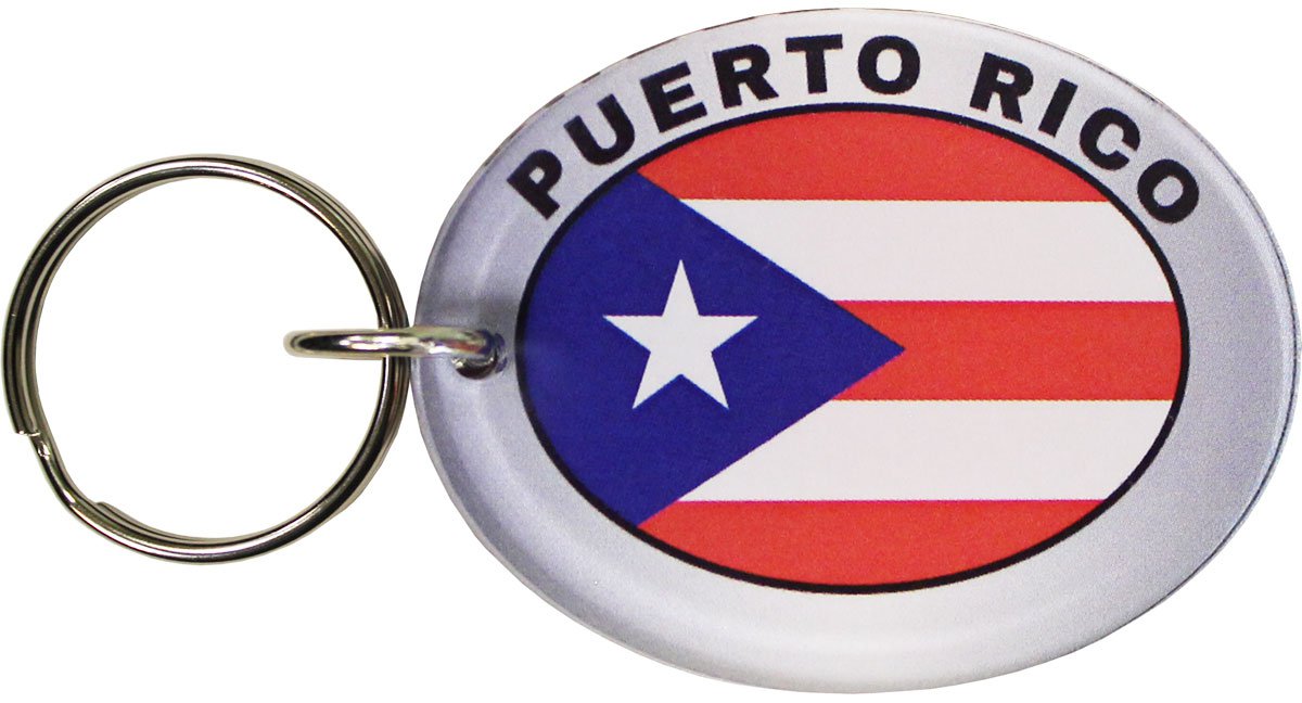 Puerto Rico Flag Oval Acrylic Keyring
