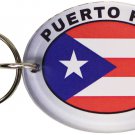 Puerto Rico Flag Oval Acrylic Keyring
