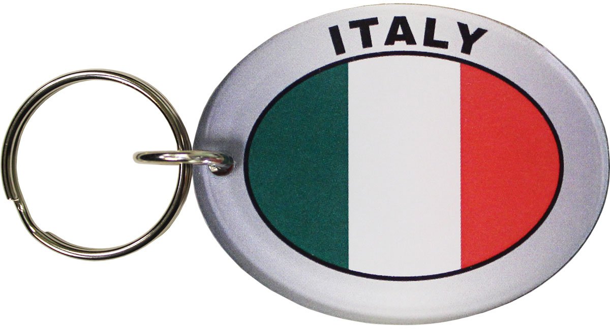 Italy Flag Oval Acrylic Keyring