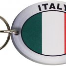 Italy Flag Oval Acrylic Keyring