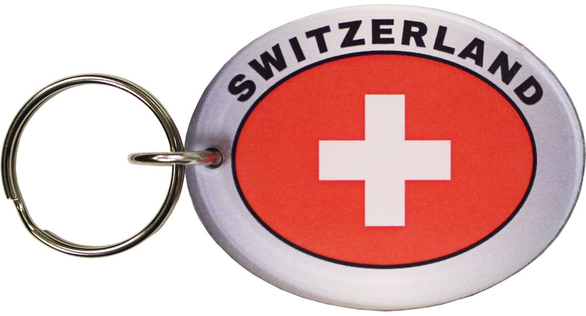 Switzerland Flag Oval Acrylic Keyring