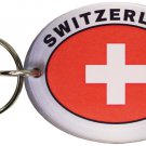 Switzerland Flag Oval Acrylic Keyring