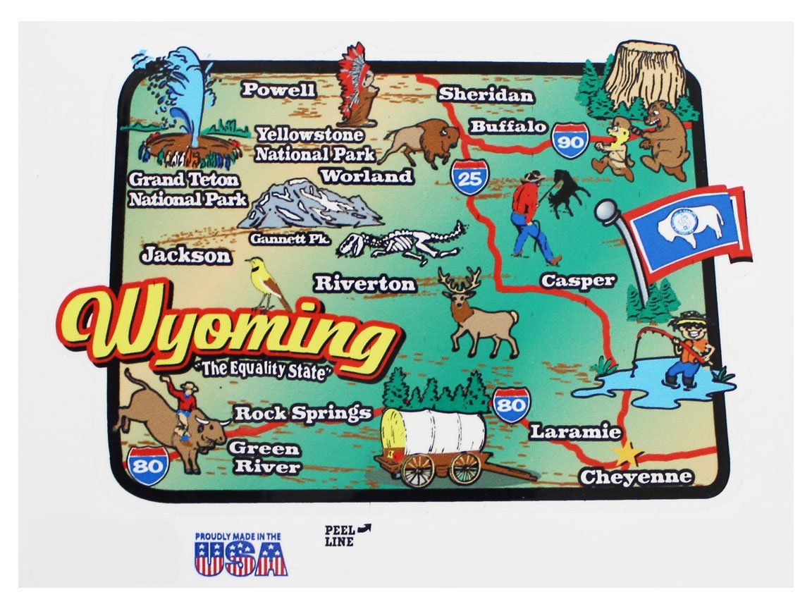 Wyoming State Map Die Cut Sticker