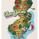 New Jersey State Map Die Cut Sticker