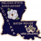 Louisiana State Map Lapel Pin
