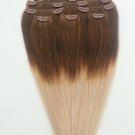22inches 7pcs Clip In Human Ombre Hair Extensions T4/18
