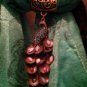 Teal Green Scarf with Goldtone Peacock Jewelry