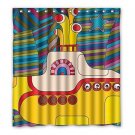 Yellow Submarine Shower Curtain Polyester Fabric Bathroom Shower Curtain Size 66x72 inch