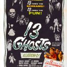 13 Ghosts Movie Poster 1960 27x40 inches Thirteen Horror Illusion-O RARE 13 Ghosts Movie Poster 1960 27x40 inches Thirteen Horror Illusion-O RARE
